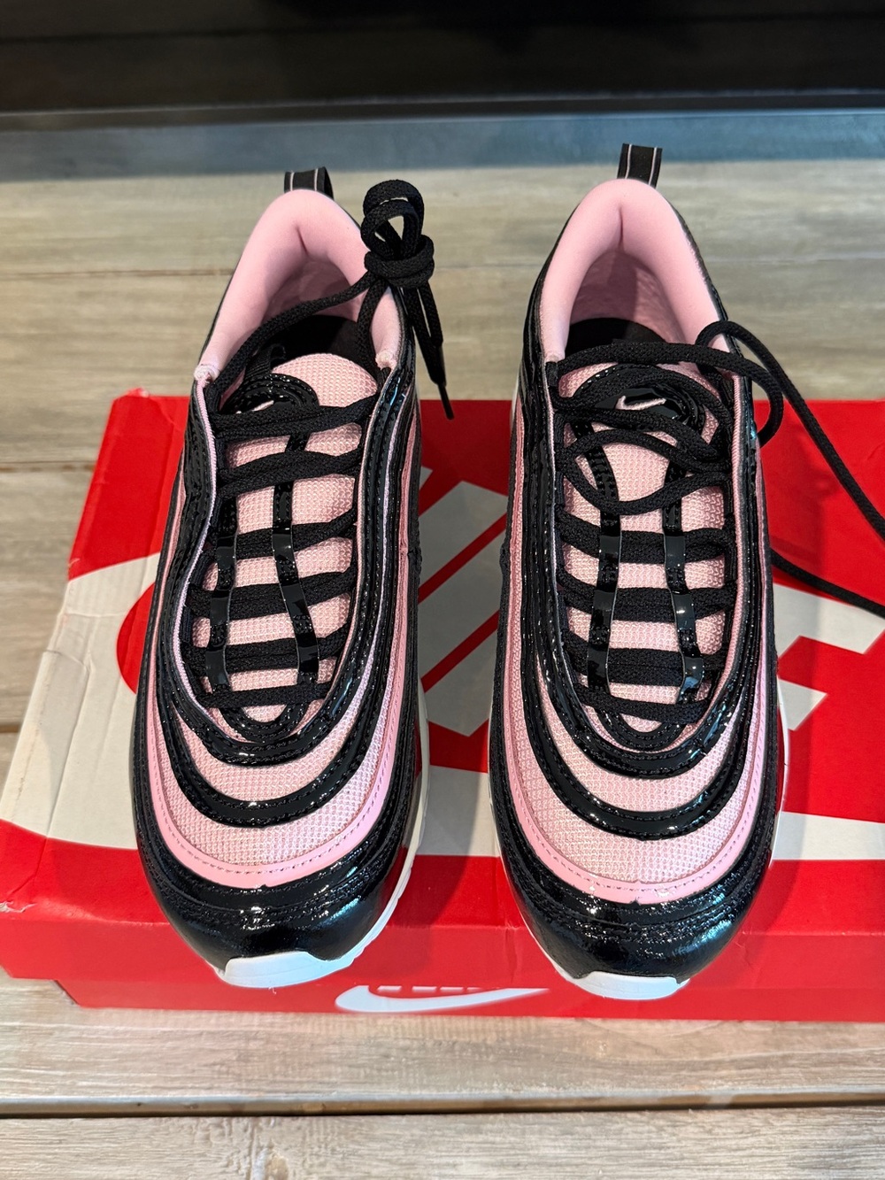 Nike Pink and Black Low-Top Sneakers